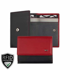  021520 080 Riccardo Ferducci női bőr pénztárca fekete-piros