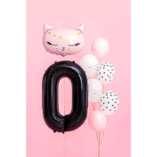 0. szám, fólia lufi, 86 cm, fekete party kellék