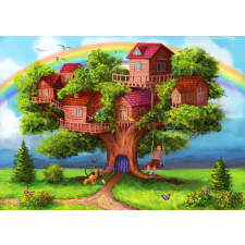  1000 darabos fákon álló házak puzzle puzzle, kirakós