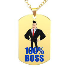 100% Boss medál lánccal, választható több formában és színben nyaklánc