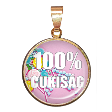 100% Cukiság– medál lánccal vagy kulcstartóval nyaklánc