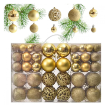  100 darabos karácsonyi gömb szett arany színű BSN41 karácsonyfadísz