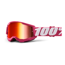 100% Gyerek Motocross szemüveg 100% STRATA 2 Rózsaszín (red mirror plexiüveg) motoros szemüveg