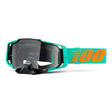 100% Motocross szemüveg 100% ARMEGA Clark türkiz (átlátszó plexiüveg) motoros szemüveg