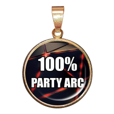 100% party arc medál lánccal vagy kulcstartóval nyaklánc