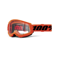 100% STRATA 2 New motocross szemüveg narancssárga (átlátszó plexi) motoros szemüveg