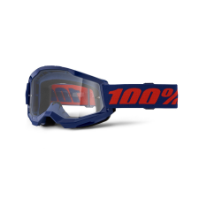 100% STRATA 2 New motocross szemüveg sötét kék (átlátszó plexi) motoros szemüveg