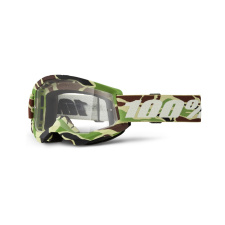 100% STRATA 2 New War Camo motocross szemüveg zöld (átlátszó plexi) motoros szemüveg