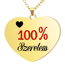  100% Szerelem medál lánccal, választható több formában és színben nyaklánc