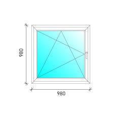  100x100 Bukó-nyíló műanyag ablak nyílászáró