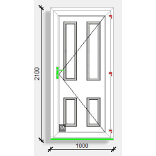  100x210 befelé nyíló tömör paneles bejárati ajtó Deceuninck Vision 76 nyílászáró