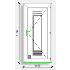  100x210 befelé nyíló tömör paneles bejárati ajtó Rehau Euro design nyílászáró