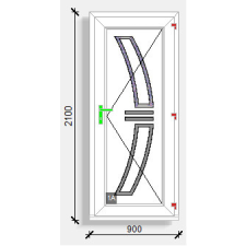  100x210 befelé nyíló tömör paneles bejárati ajtó Rehau Synego 80 nyílászáró