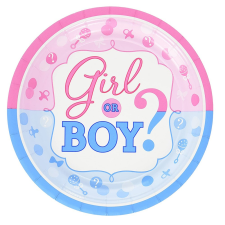  10 darabos papír tányér – Babaváró – Girl Or Boy – Kicsi party kellék