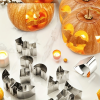  10 darabos Sinzaz Halloween tökfaragó rozsdamentes acél formakészlet - Tökéletes DIY sütéshez és díszítéshez, különböző tök méretekhez alkalmazkodik