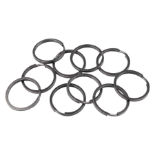 10 db fém kulcstartóból álló készlet, átmérő 30 mm, Fekete kulcstartó