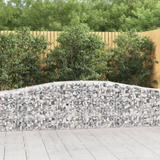  10 db íves horganyzott vas gabion kosár 400x50x60/80 cm kerti tárolás
