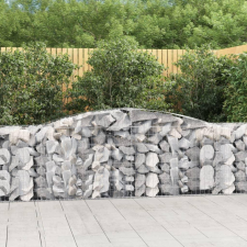  10 db íves horganyzott vas gabion kosár 400x50x80/100 cm kerti tárolás