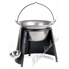  10 literes natúr vasbogrács+29 cm lángőr szett(5részes) konyhai eszköz