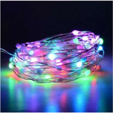 10 méteres elemes microLED Fényfüzér 100db LED, Színes karácsonyfa izzósor