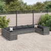  10 részes szürke polyrattan kerti ülőgarnitúra párnákkal