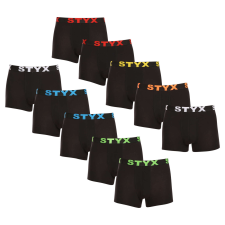 10PACK Fekete férfi boxeralsó Styx sport gumi (10G9601) L férfi alsó