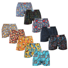 10PACK férfi bő szárú boxeralsók Styx art klasszikus gumipánt többszínű (10A137684013456) L férfi alsó