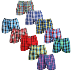  10PACK férfi bő szárú boxeralsók Styx klasszikus gumipánt többszínű (10A103140) M