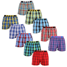  10PACK férfi bő szárú boxeralsók Styx sportos gumipánt többszínű (10B103140) M