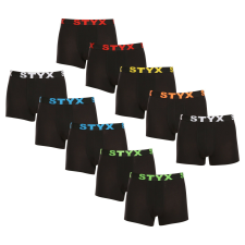  10PACK Férfi boxeralsó Styx sportos gumipánt fekete (10G9601) XL férfi alsó