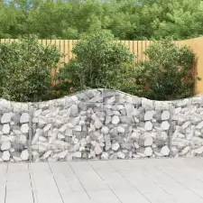  11 db íves horganyzott vas gabion kosár 200x30x80/100 cm kerti tárolás