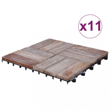  11 db tömör újrahasznosított fa padlólap 30 x 30 cm építőanyag