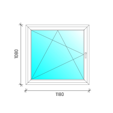  120x110 Bukó-nyíló műanyag ablak nyílászáró
