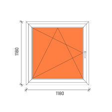  120x120 Bukó-nyíló műanyag ablak 3 rétegű üveggel nyílászáró