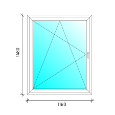  120x150 Bukó-nyíló műanyag ablak nyílászáró