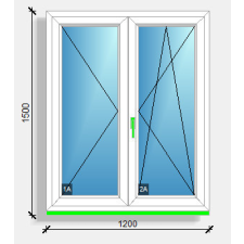  120X150 Középen felnyíló váltószárnyas ablak Deceuninck Vision 76 nyílászáró