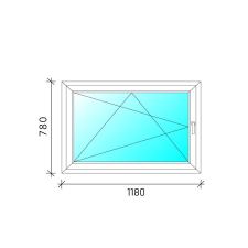 120x80 Bukó-nyíló műanyag ablak nyílászáró