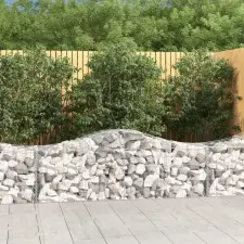  12 db íves horganyzott vas gabion kosár 200x50x60/80 cm kerti tárolás
