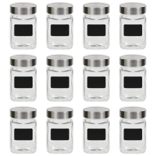  12 db tárolóedény matricával 300 ml edény