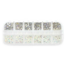 12in1 strasszkő szett - Crystal & Clear AB körömdíszítő