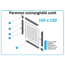  150*150-es alumínium keretes szúnyogháló szett (peremes) szúnyogháló