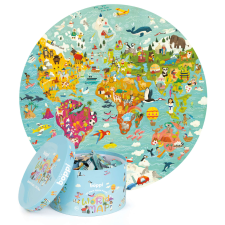 150 darab kerek puzzle, Boppi - Világtérkép puzzle, kirakós