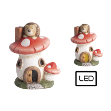  158502 K.GOMBA HÁZ+SÜNI+LED dekoráció
