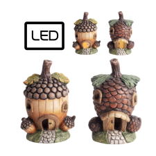  158505 KERÁMIA MAKK HÁZIKÓ+LED dekoráció