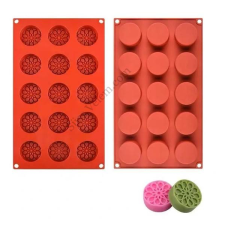 15 adagos virágos körök szilikon forma sütés és főzés