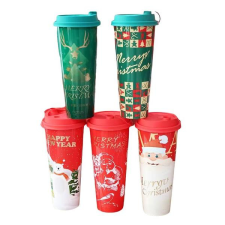  15 darabos karácsonyi pohár szett – 650 ml, zárt fedővel, újrahasználható műanyagból - WR8656918650 bögrék, csészék