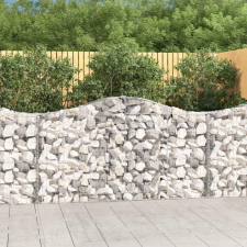 15 db íves horganyzott vas gabion kosár 200x30x100/120 cm kerti tárolás