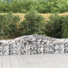  15 db íves horganyzott vas gabion kosár 400x50x60/80 cm kerti tárolás