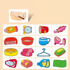  16 darabos Montessori Puzzle Kártya játék puzzle, kirakós