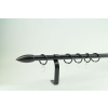 16 mm Ø Memphis függönykarnis szett, 1 soros, fekete, lapostartóval (160 cm)